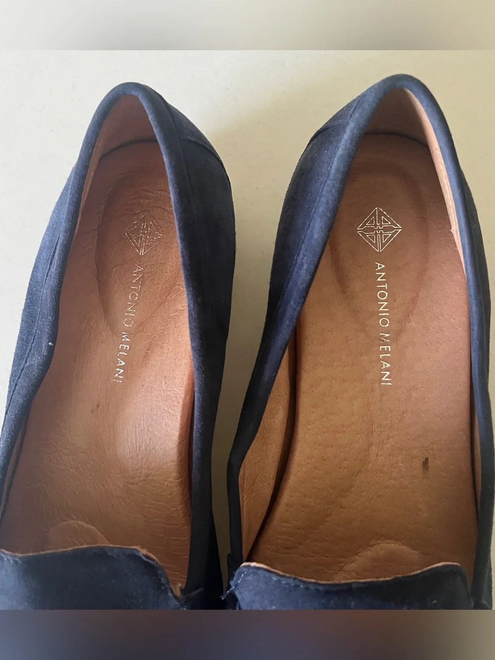 Antonio Melani Navy Blue Suede Loafers